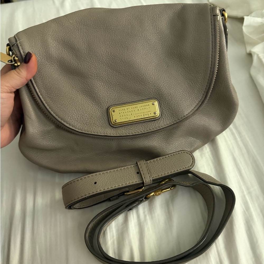 Marc Jacobs Taupe Leather Crossbody Bag